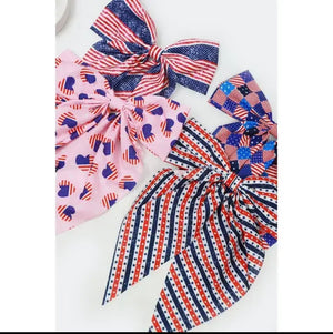USA Patriotic Bow Clips