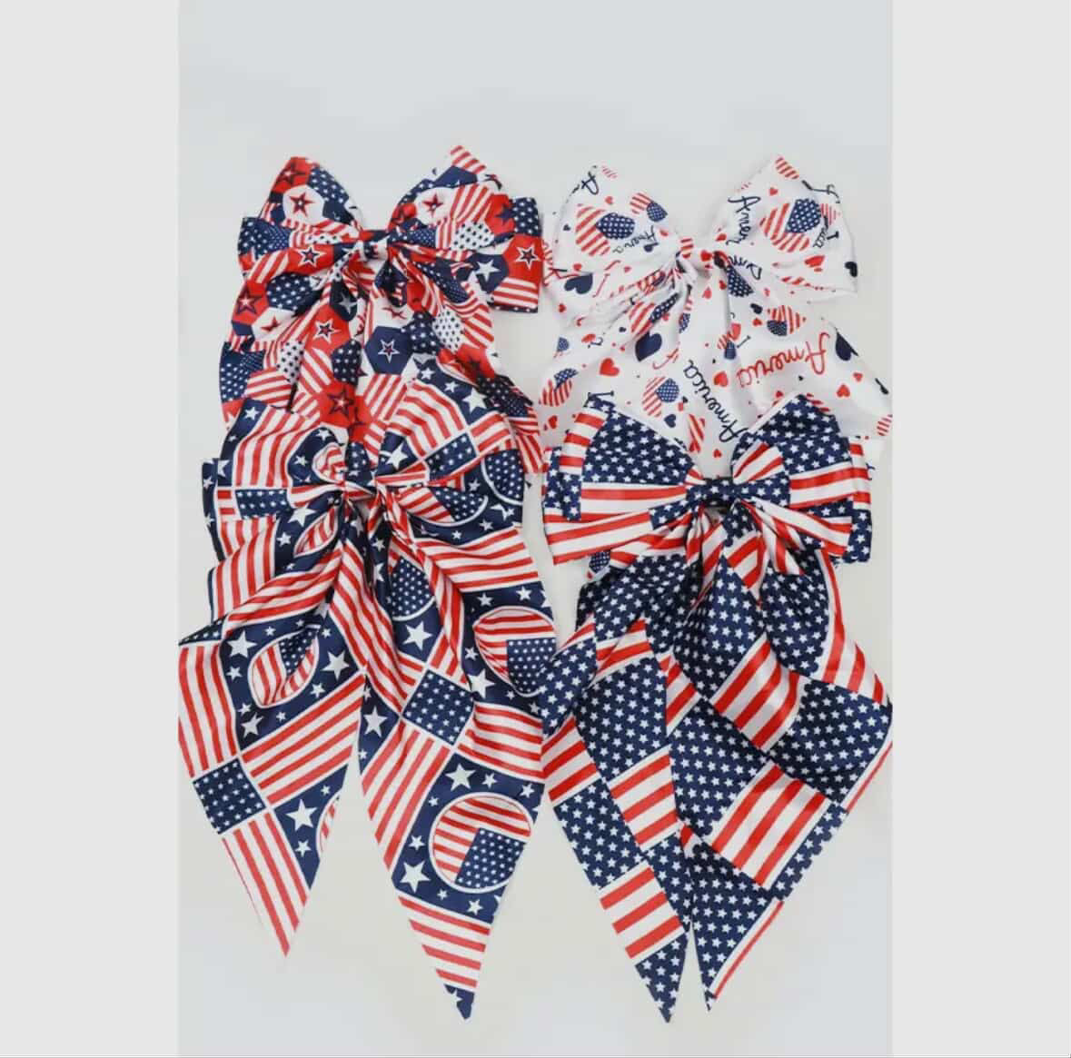 USA Patriotic Bow Clips